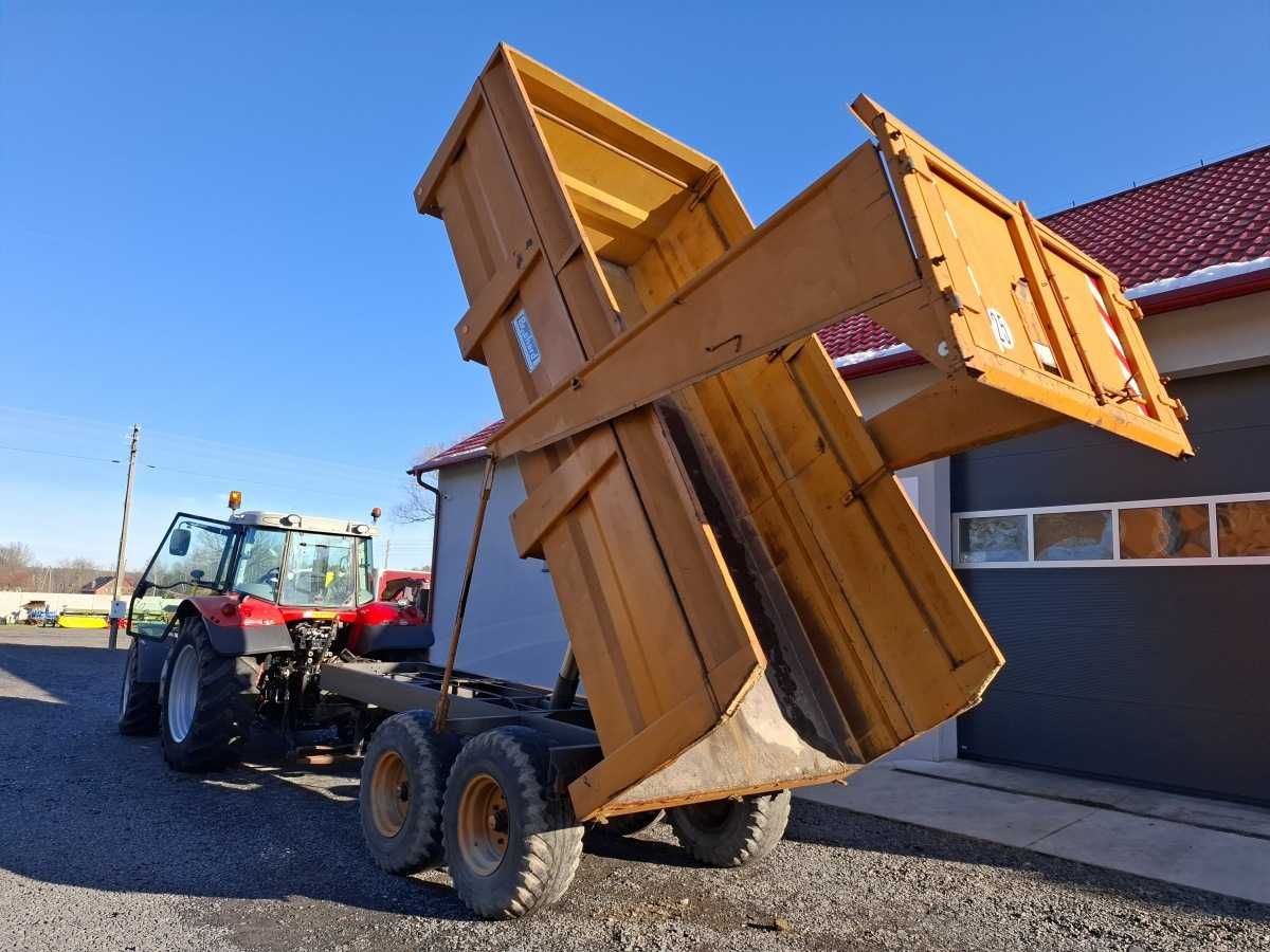 PIĘKNA PRZYCZEPA ROLNICZA skorupowa Brochard 12 ton, czysta i prosta