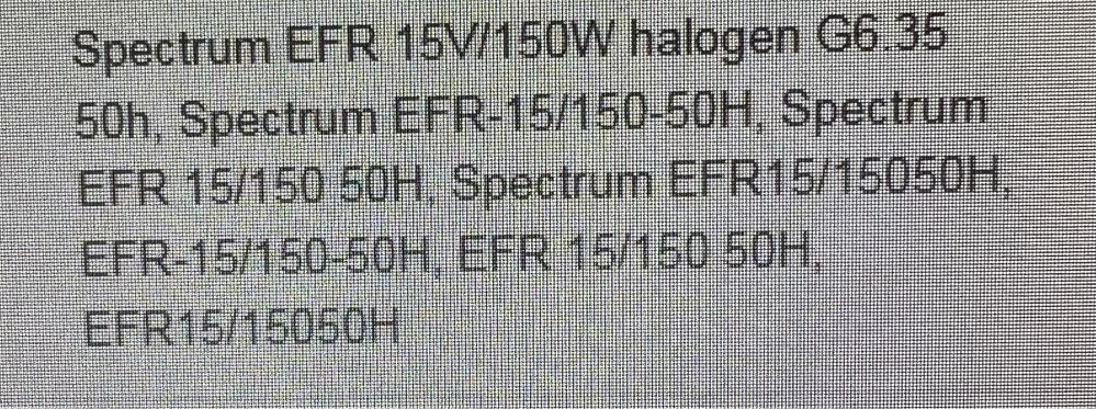 Spectrum 150 EFR 150w halogen