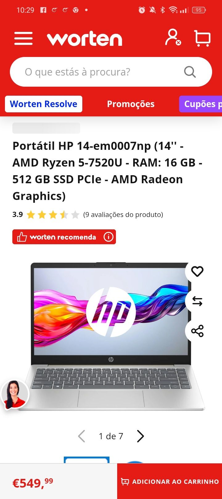Portátil HP novissimo