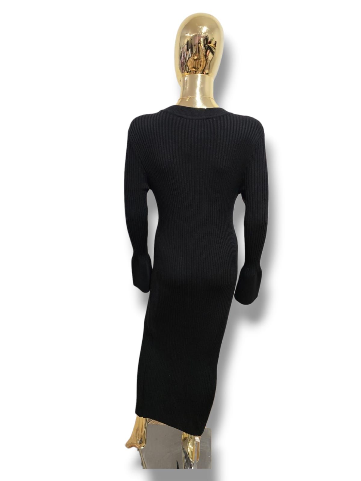 Sukienka czarna MIDNIGHT ELEGANCE prążkowana Bastet rozmiar uniwersaln