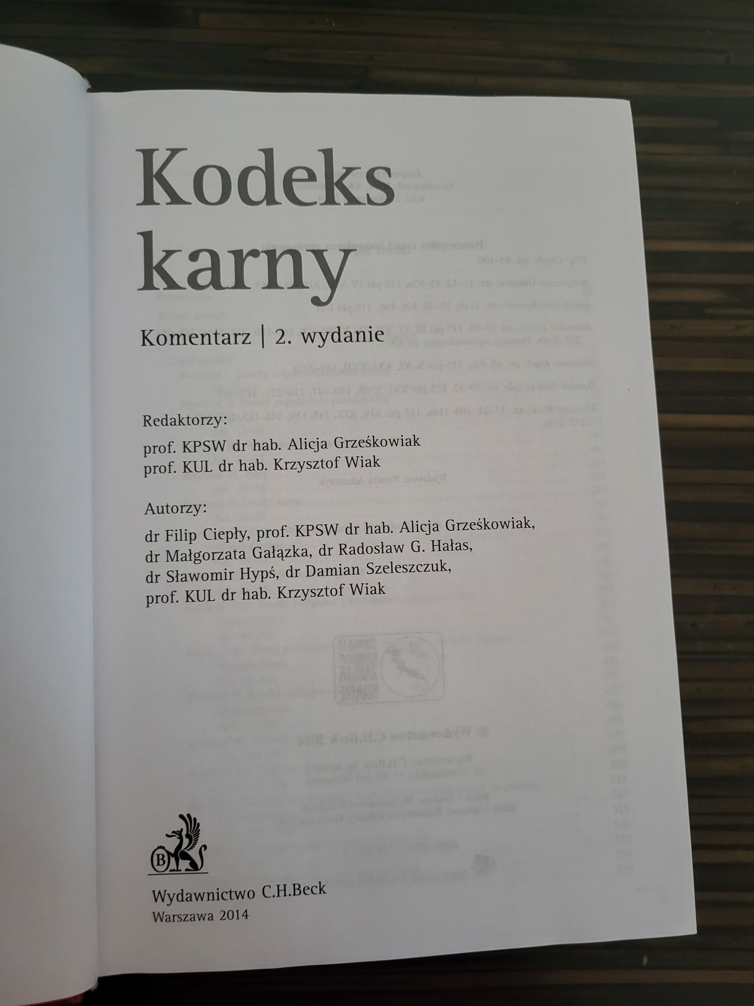 Kodeks karny komentarz C.H. Beck