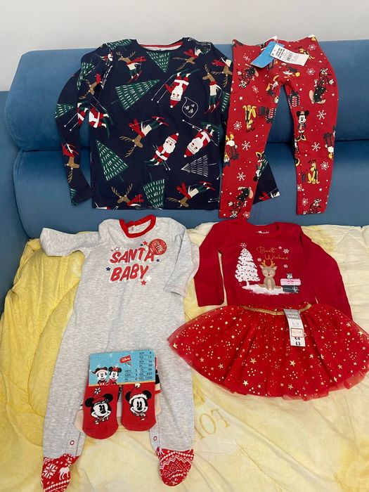 Новорічний одяг для діток ( лосіни спідничка боді чоловічок)