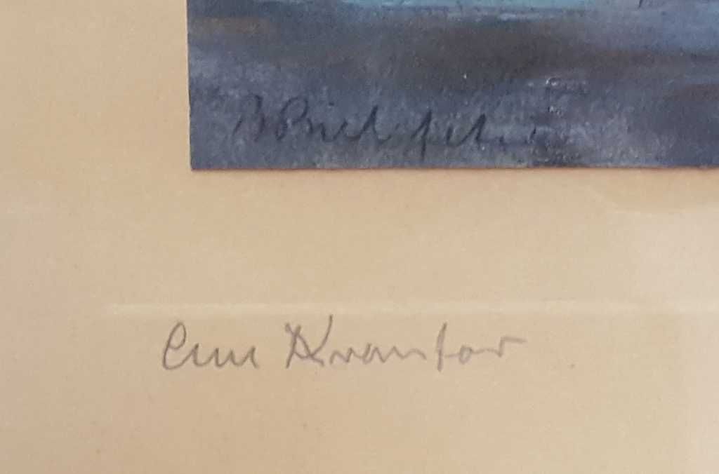 Litografia barwna- Żuraw Gdański autorstwa Bruno Bielefeld 1879 - 1973