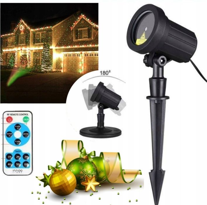 Świąteczny projektor laserowy