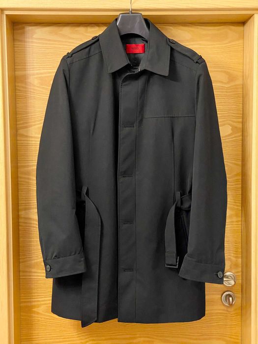 Płaszcz męski HUGO BOSS czarny, ocieplany, rozm. 54 - jak nowy