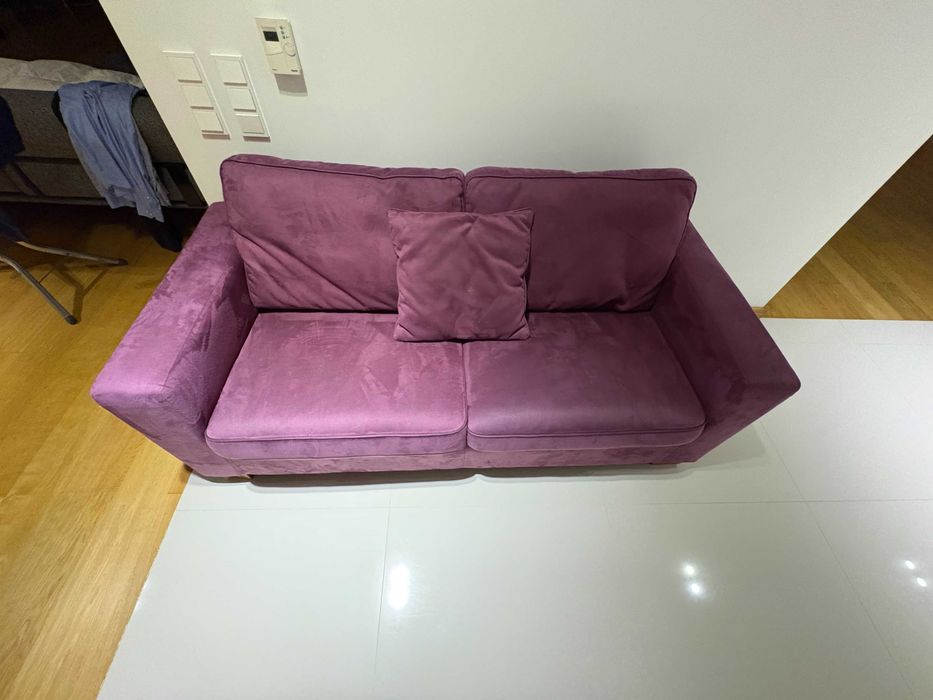 Kanapa Alkantara Fioletowa