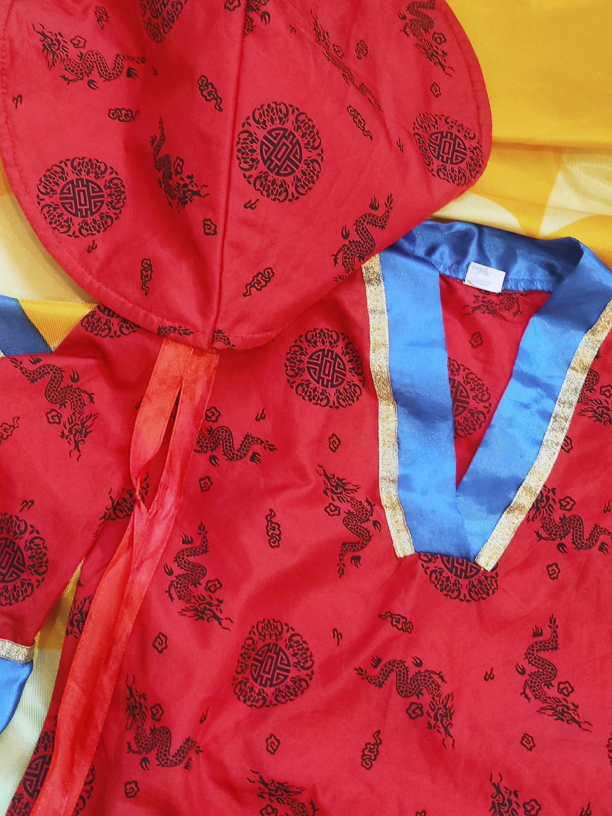 Oportunidade - Fato com chapéu Oriental Chinês Unisex Carnaval Fantasy