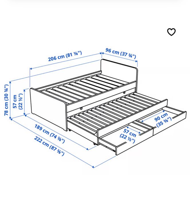 Łóżko IKEA Slakt dla rodzeństwa 90x200 cm dziecięce młodzieżowe Vox