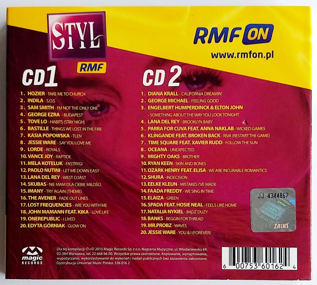 RMF ON Styl vol.4 2CD 2015r Jessie Ware Natalia Nykiel Indila Hozier