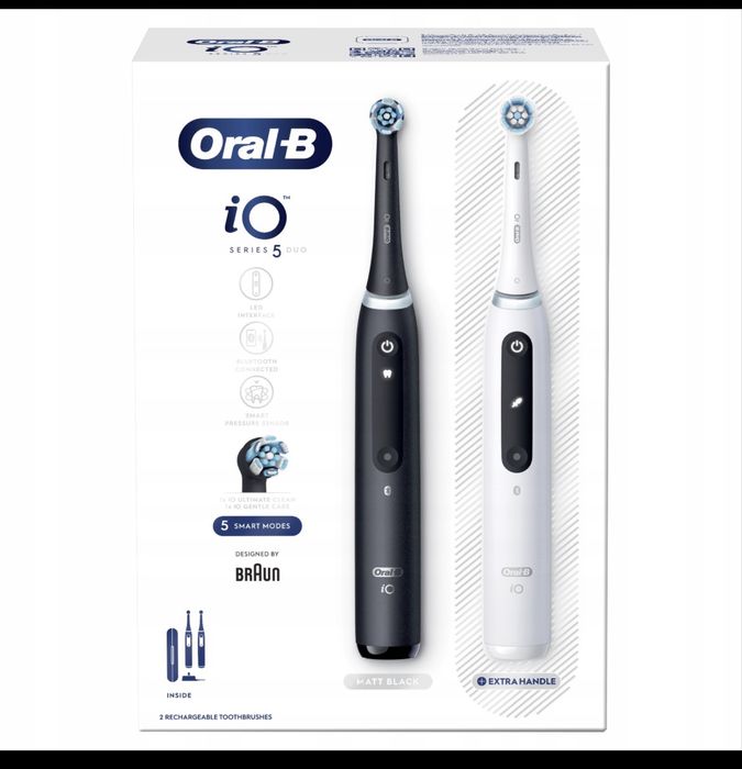 Oral-B iO 5 Black & White, 2 x Szczoteczka elektryczna czarna i biała