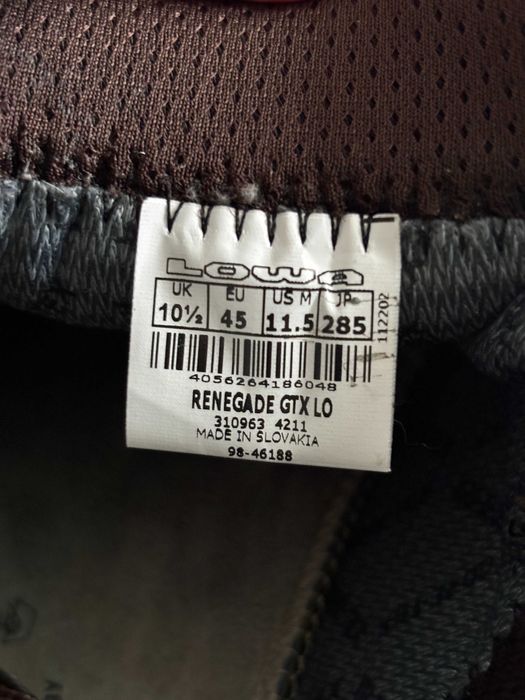 Зимові Трекінгові Кросівки Lowa Renegade 45 Розмір Кроссовки Оригінал