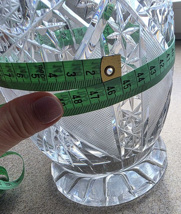 Kryształ z PRL-u Wazon Duży Wysoki Vintage