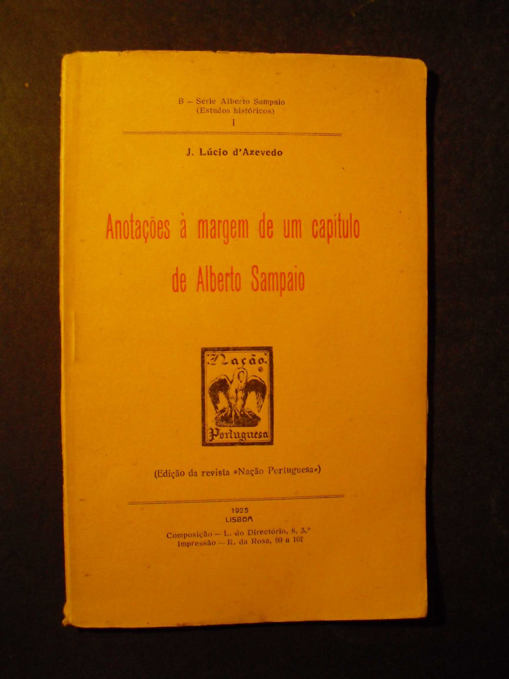 Azevedo (J.Lúcio de);Anotações à Margem de de Alberto Sampaio