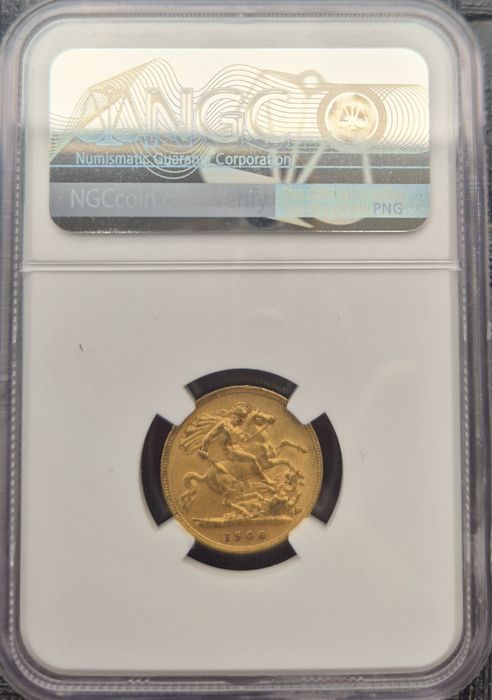 1/2 Złoty Suweren 1900 grading NGC