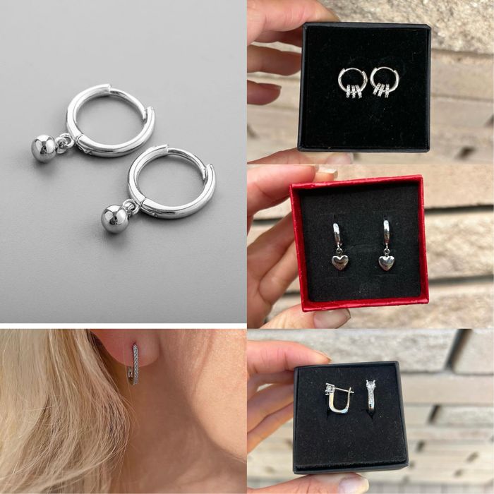 Срібні сережки  s925, багато моделей