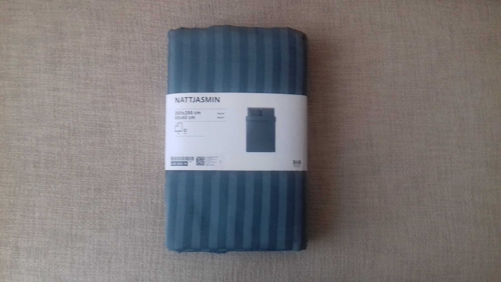 Komplet pościeli IKEA NATTJASMIN niebieskozielony 200x200