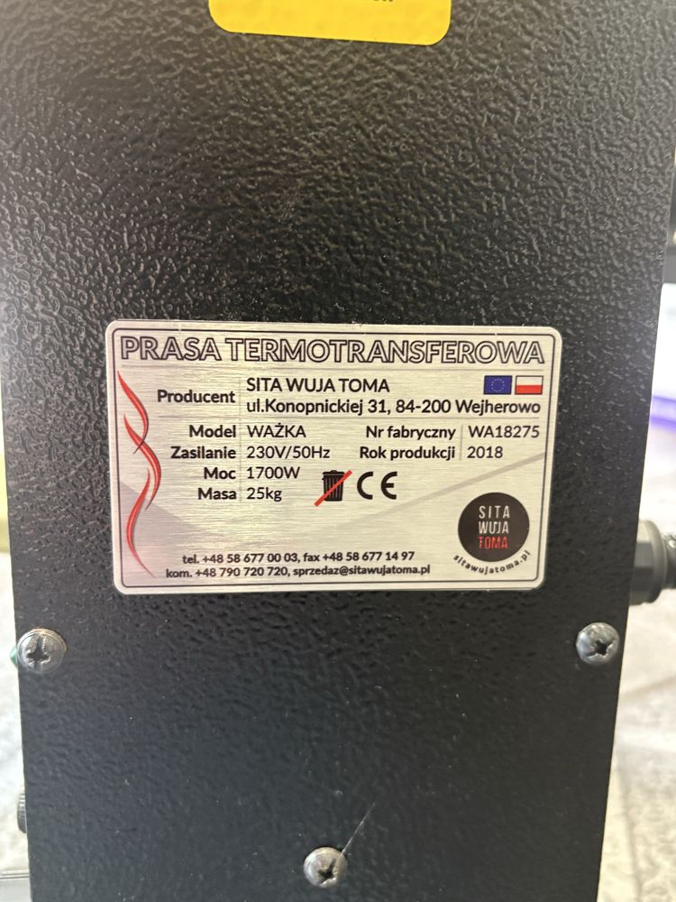 Prasa termotransferowa sita wuja toma ważka