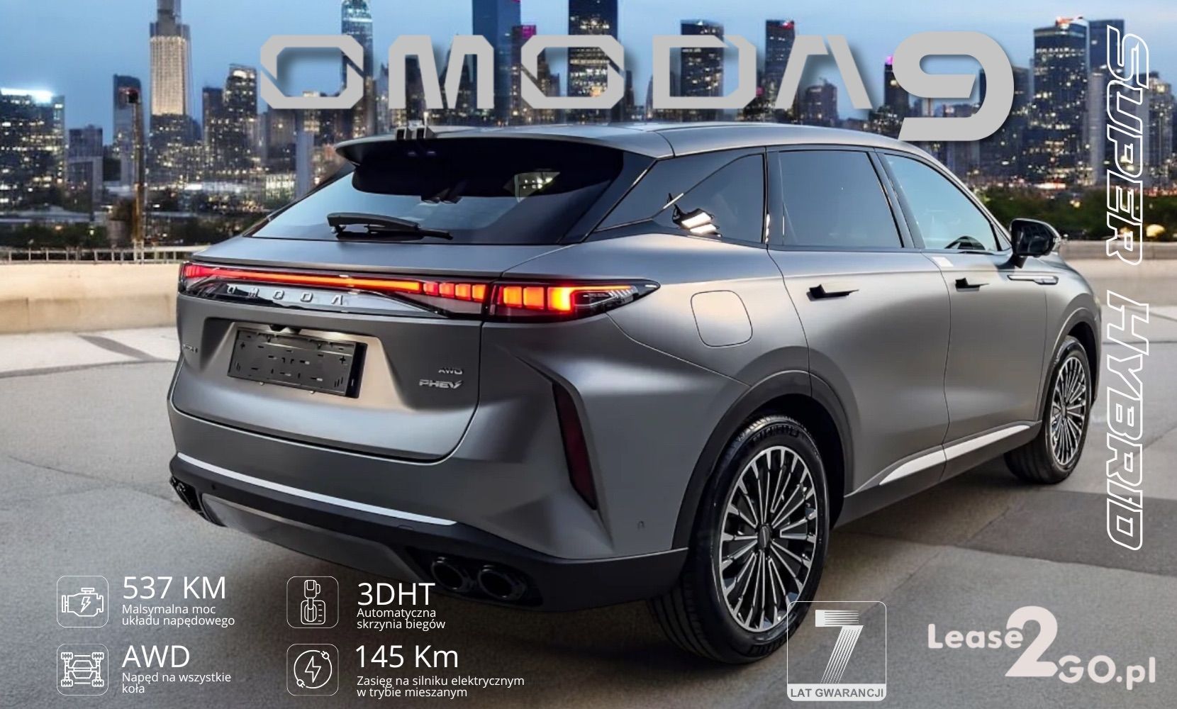 Omoda 9 Super Hybrid EXCLUSIVE 4x4 • Rabat 8 400 pln • Dla Firm i osób pryw. !