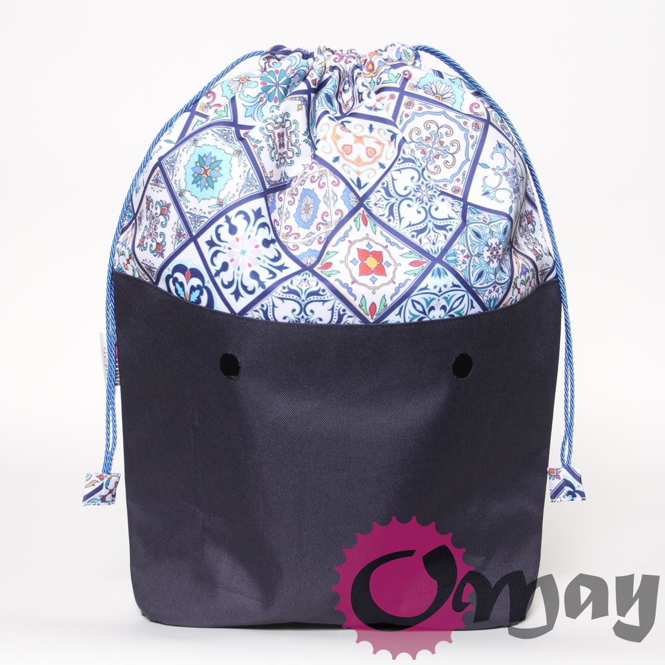 Granatowy organizer OBAG STANDARD worek kafelki 2 kieszenie komin OMAY