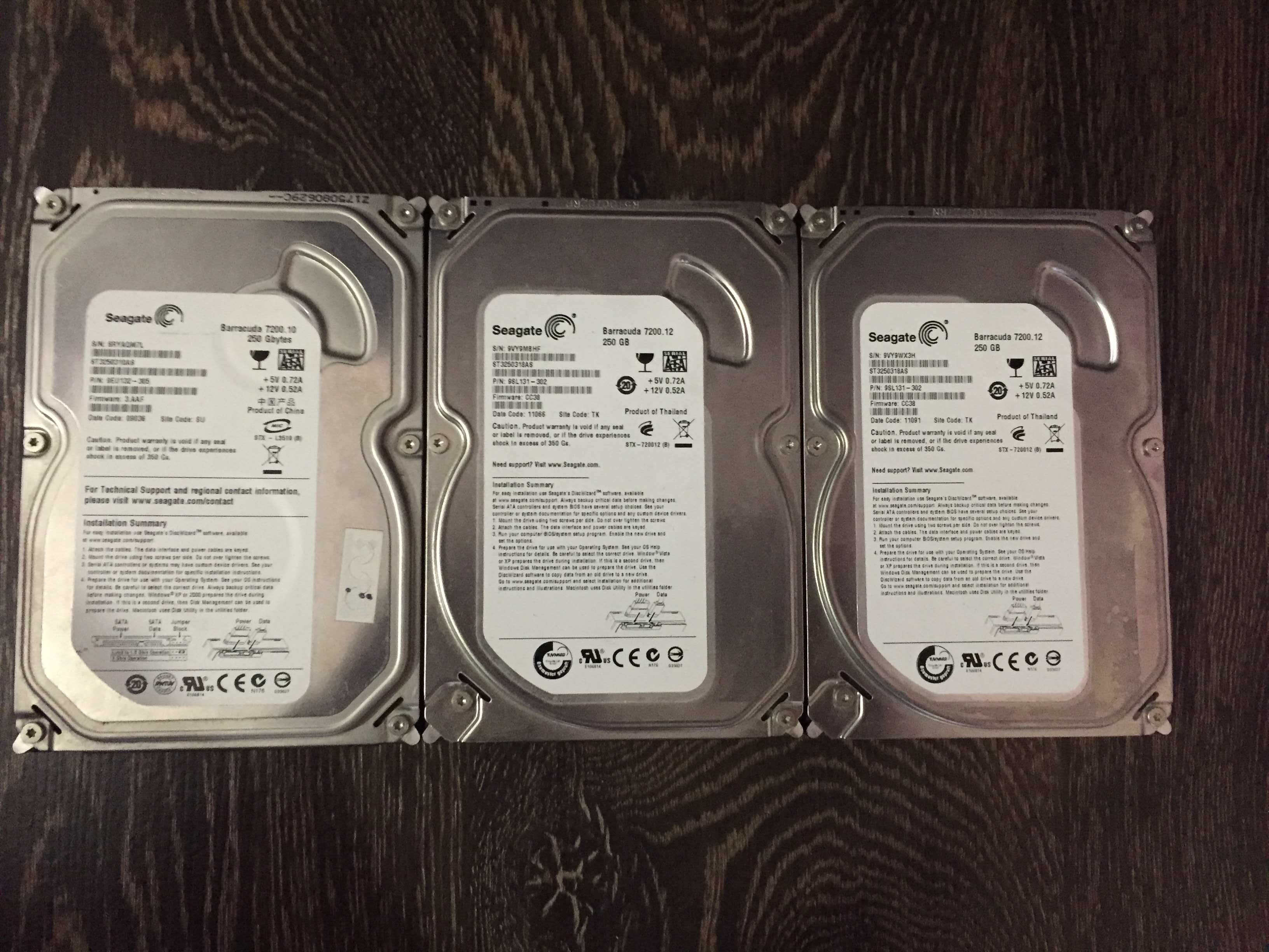 HDD 500/300/250/160 Gb
