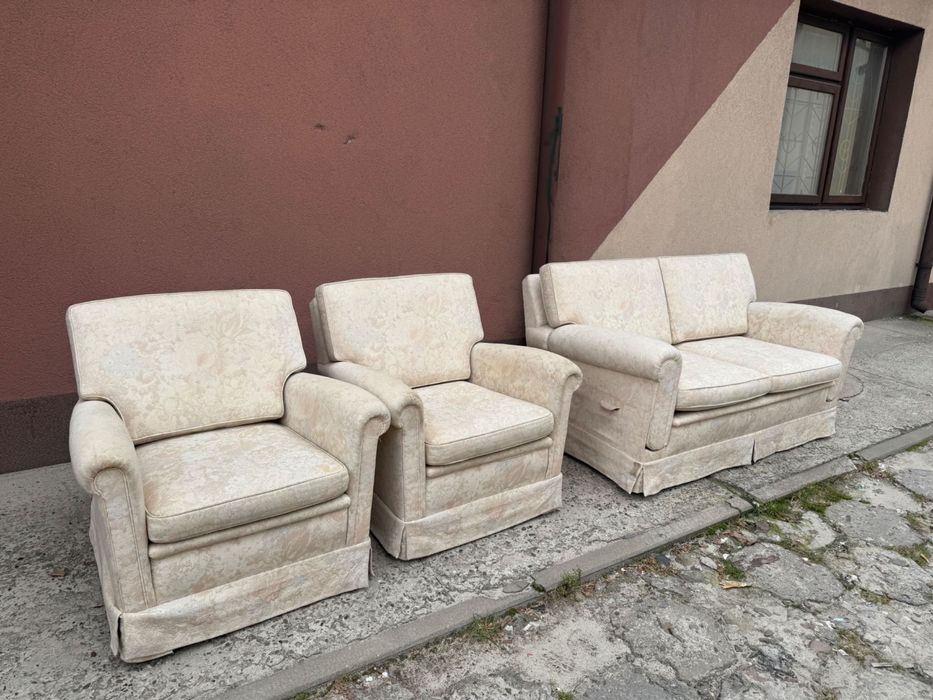 Klasyczny komplet Sofa 2-osobowa + 2x Fotel z Holandii DOWÓZ DO DOMU