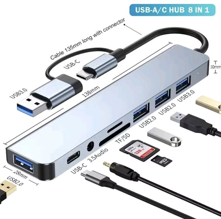 HUB 8w1 USB typu C