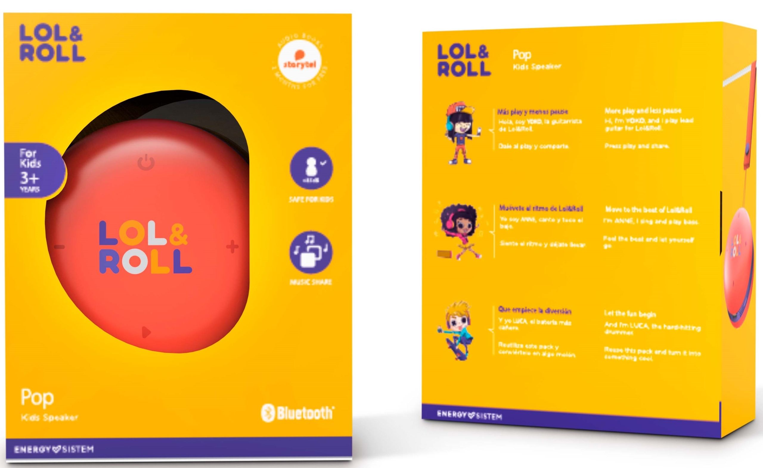 głośnik przenośny energy sistem lol&roll pop kids speaker orange 5 w