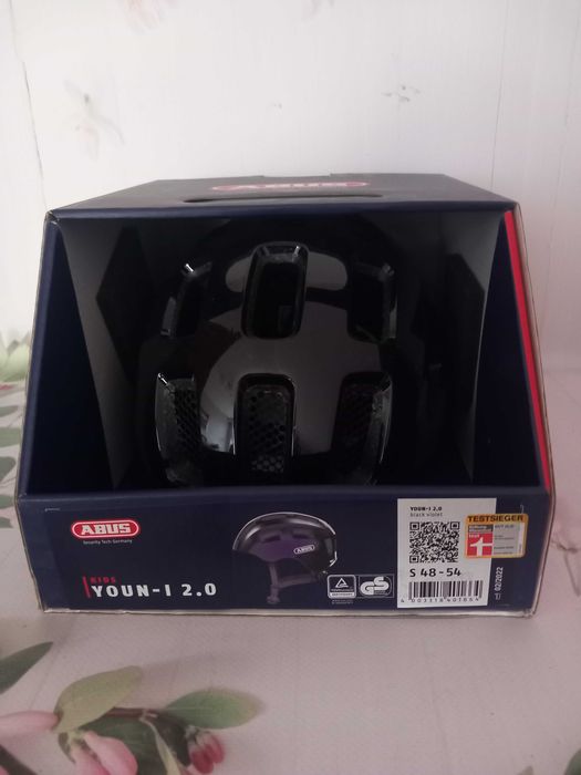 Kask rowerowy dziecięcy ABUS Youn-I 2.0 black violet 48-54 cm (S)