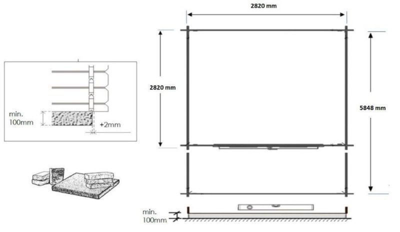 Domek ogrodowy altanka 3x3 m + taras 3x3 m DOM427+DOM539+DOM540+POD04