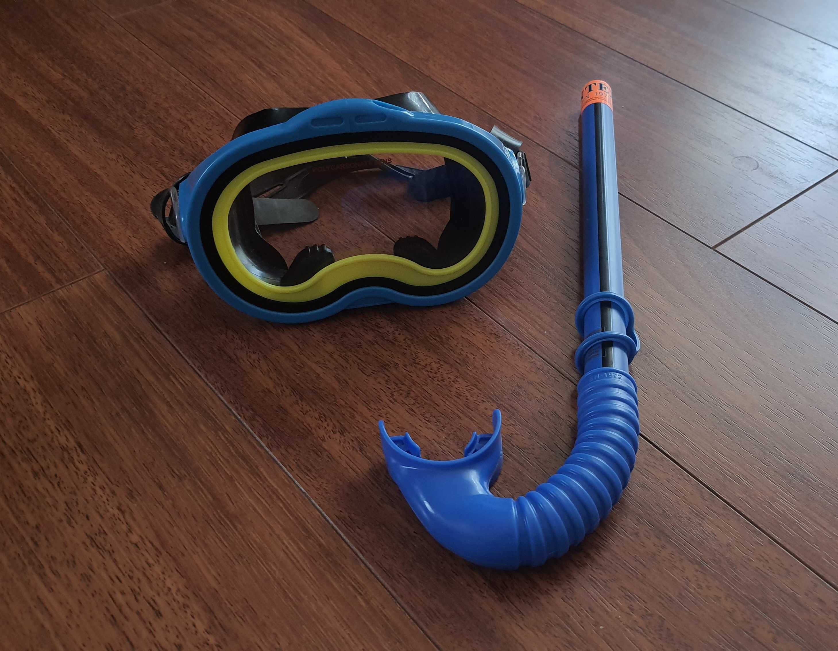 zestaw do nurkowania snorkelingu niebieski dziecięcy maska rurka Intex