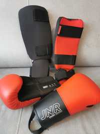 Zestaw rękawice bokserskie ochraniacze na nogi dziecięce