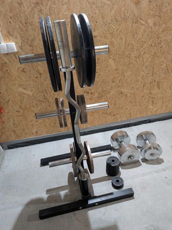 175kg Obciążenia razem ze stojakiem /hantle gryf łamany