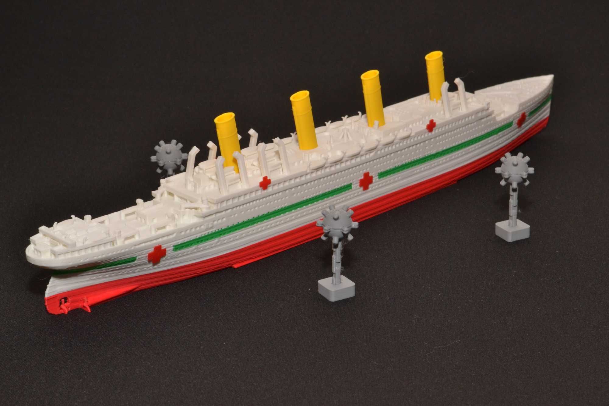 HMHS Britannic - 345mm + miny morskie - Druk 3D