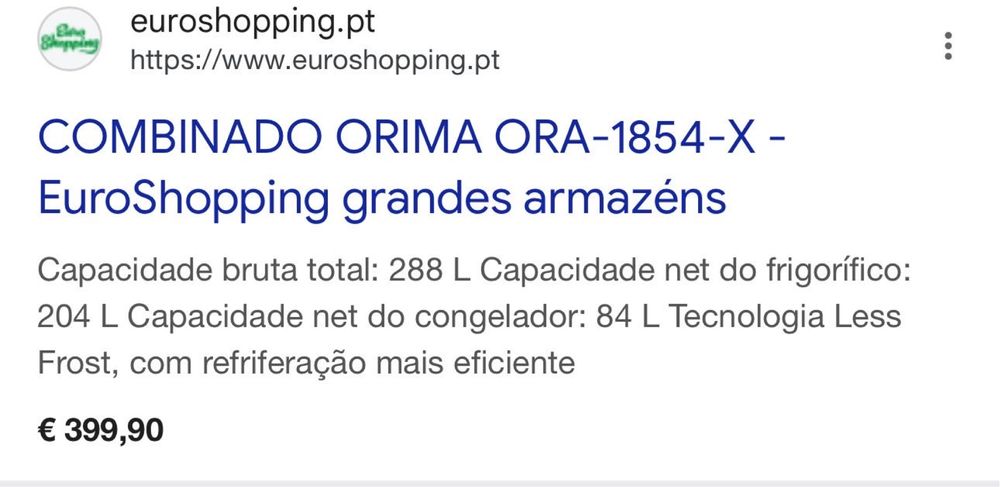 Frigorifico combinado Orima