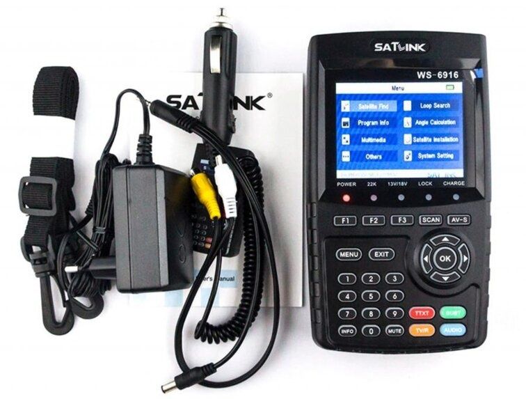 Localizador de satélite portátil compatível com DVB-S/S2 e MPEG-2/4 H.