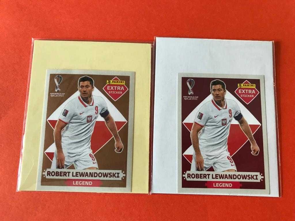 Extra Sticker Robert Lewandowski Base e Bronze Mundial Qatar 2022