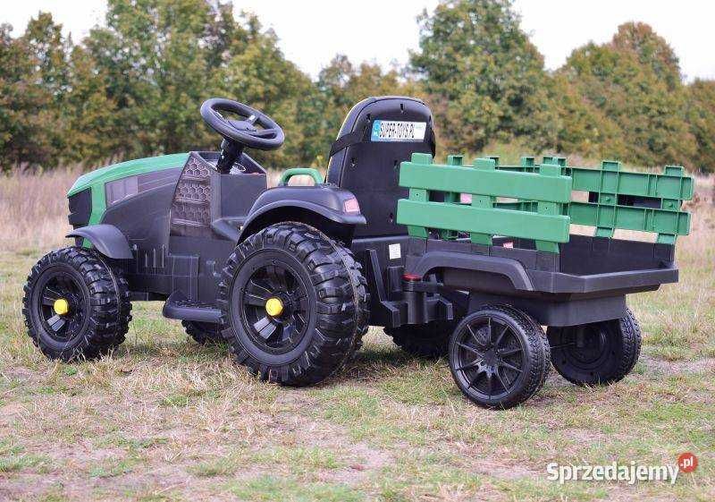 Traktor elektryczny na akumulator dla dzieci z przyczepką + PILOT auto