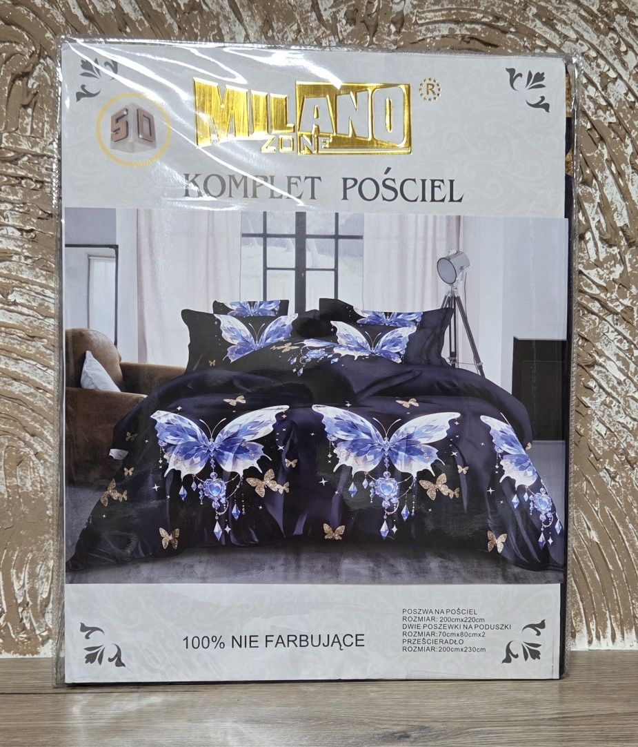 Komplet Pościeli Motyle 200x220cm 4 częściowa