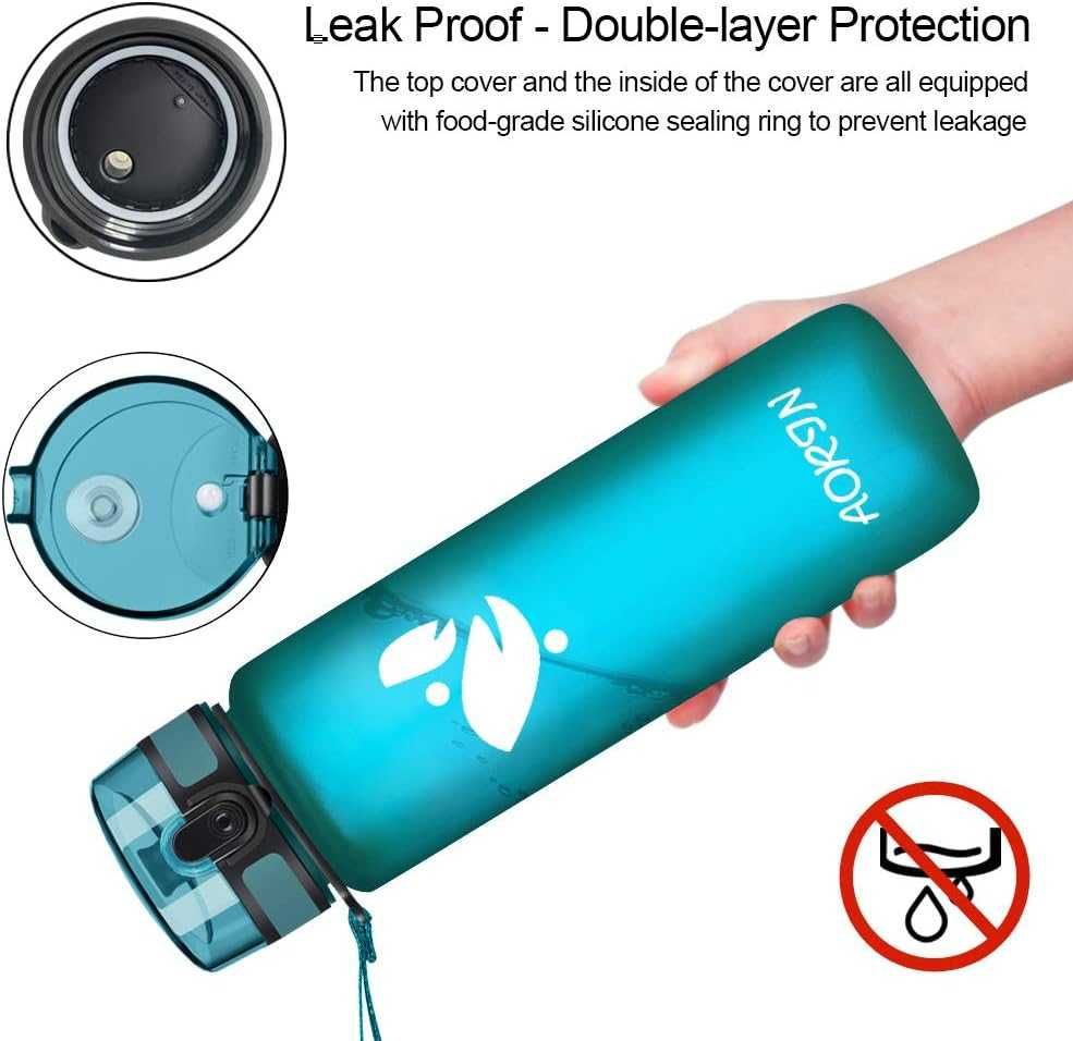 BIDON 1000ml z miarką sportowy AORIN butelka 1L s730