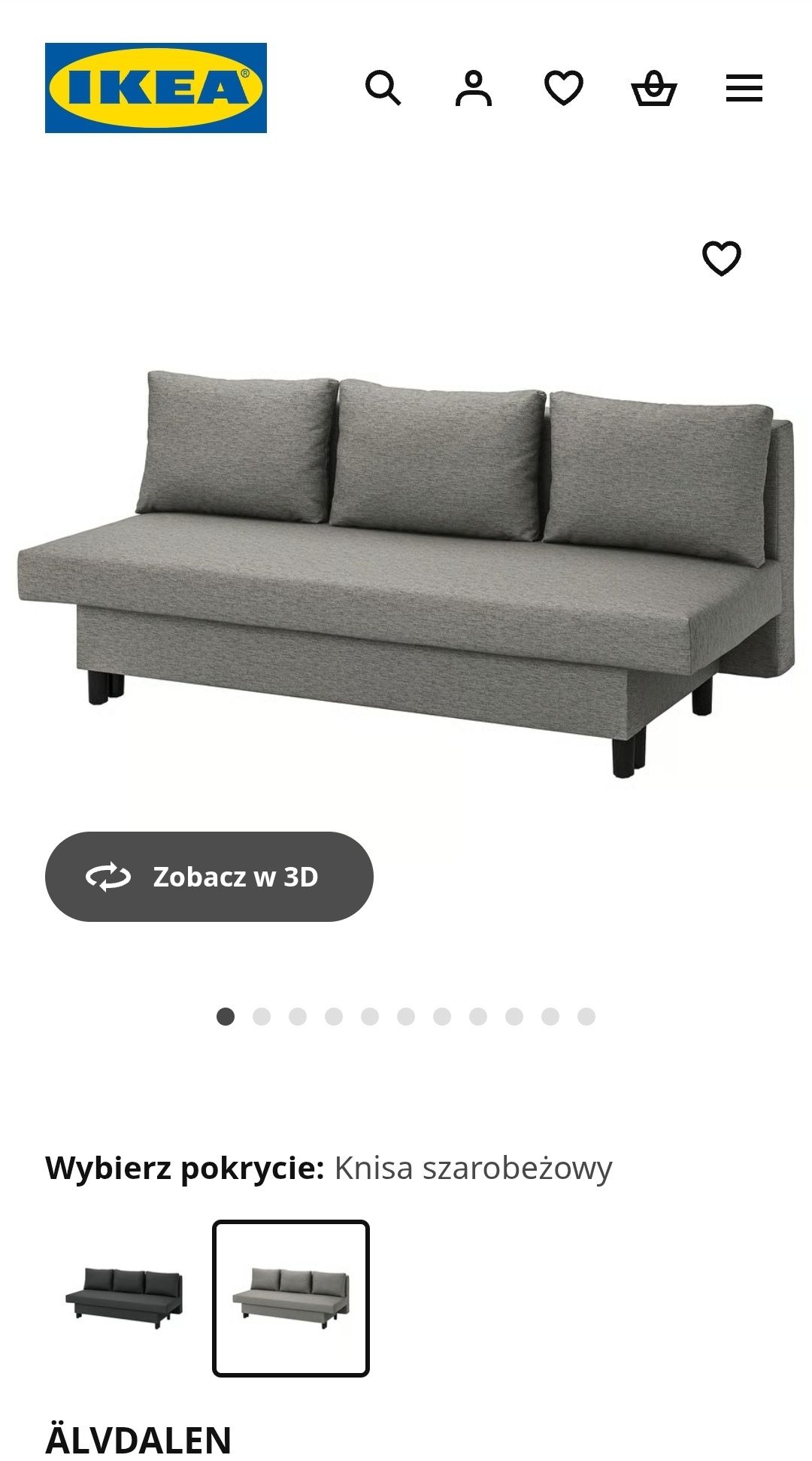Sofa rozkładana z pojemnikiem na pościel