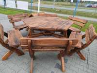 Zestaw ogrodowy stół i 6 ławek