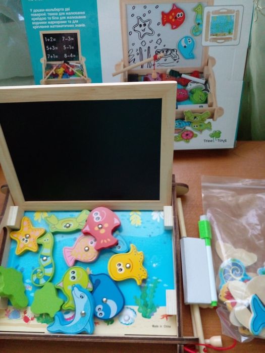 Хит продаж !Деревянный чемоданчик с магнитными фигурками .