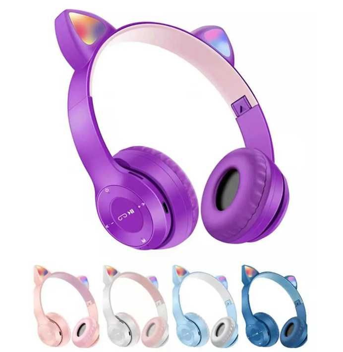 ФІОЛЕТОВІ Дитячі навушники з котячими вушками P 47 P47 Наушники