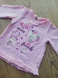Bluzeczja niemowlęca dla dziewczynki 56-62 różowa 0-3msc długim rękawe