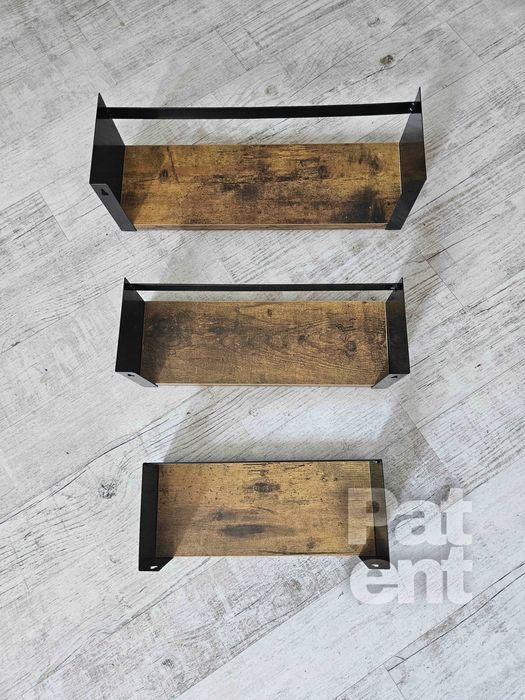 Półka łazienkowa 3 sztuki loft retro na ścianę ścienne dekoracja