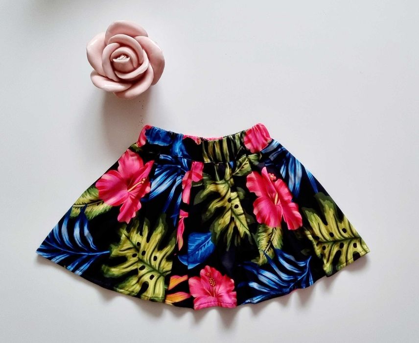 Dziecięca spódniczka w KWIATY na Gumce 74/80 9-12 miesięcy NOWA