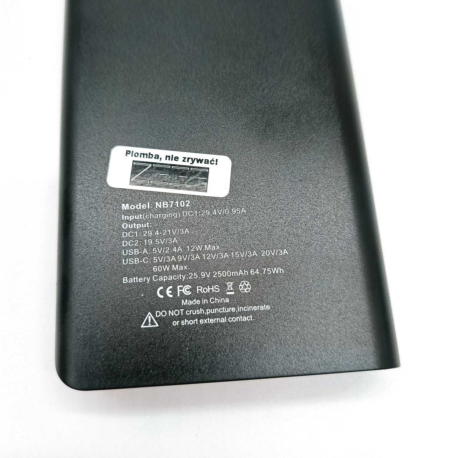 Powerbank Akumulator 17500mAh 64,75Wh DC 24/19/5V USB-C 60W TalentCell