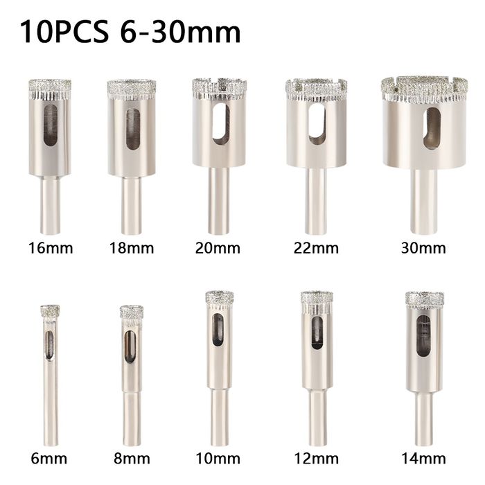 10шт.Набір коронок з алмаз напиленням
