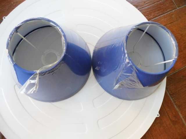 Reservados 2 Abajures Azul 20cm Novo