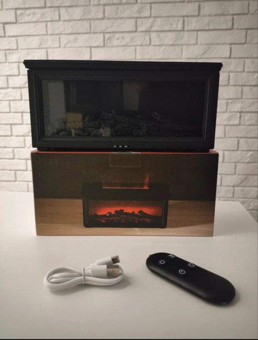 Nawilżacz powietrza kominek led dyfuzor aromaterapia zestaw pilot